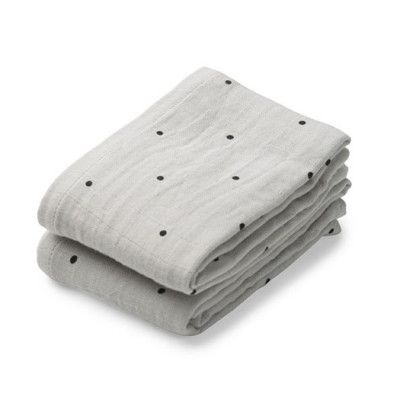 Liewood muslinfilt Lewis 2-pack, classic dot dumbo grey