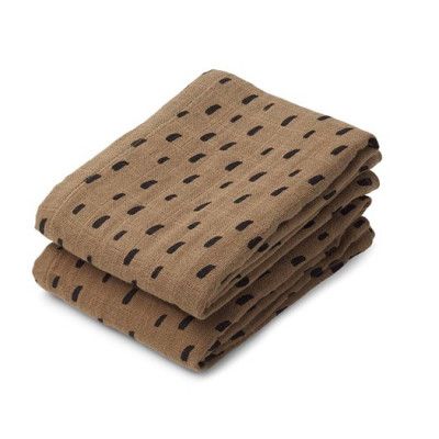Liewood muslinfilt Lewis 2-pack, graphic stroke/khaki