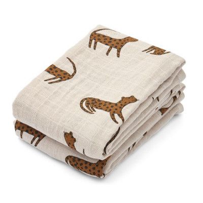 Liewood muslinfilt Lewis 2-pack, leopard sandy