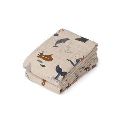 Liewood muslinfilt Lewis 2-pack, sea creature/sandy