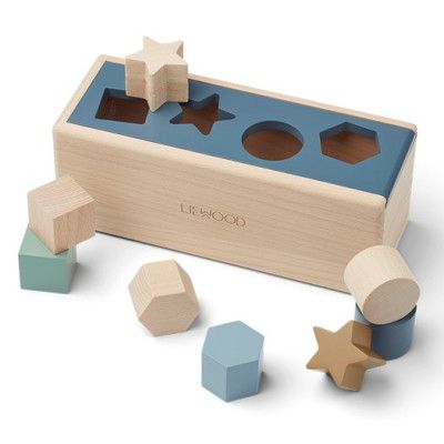 Liewood pussellåda Midas, geometric whale blue mix