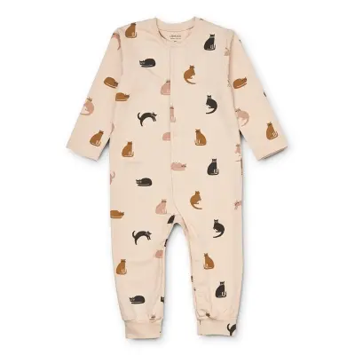 Liewood pyjamas Birk stl 56, miauw/apple blossom mix