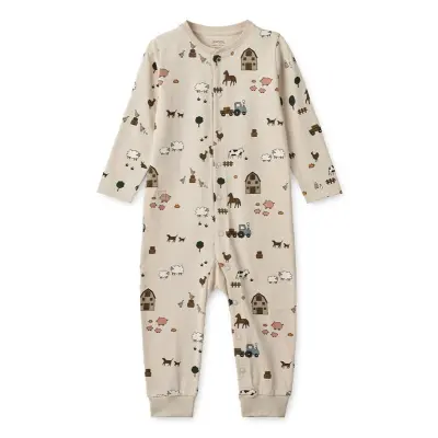 Liewood pyjamas Birk stl 62, bondgård/sand