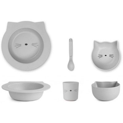 Liewood servis Bamboo baby set, cat dumbo grey