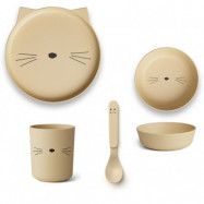 Liewood servis Bamboo box set, cat smoothie yellow