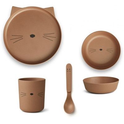 Liewood servis Bamboo box set, cat terracotta