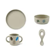 Liewood servis Vivi silikon 4 delar, monster/mist