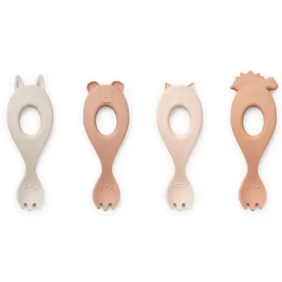 Liewood silikongaffel Liva 4-pack, rose/multi mix