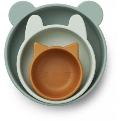 Liewood silikonskål Eddie 3-pack, peppermint multi mix