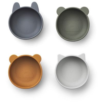 Liewood silikonskål Iggy 4-pack, blue mix