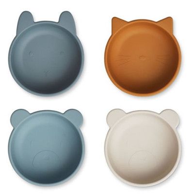 Liewood silikonskål Iggy 4-pack, whale blue multi mix