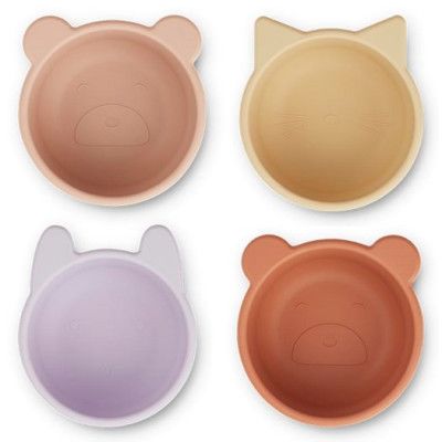 Liewood silikonskål Malene 4-pack, light lavender multi mix