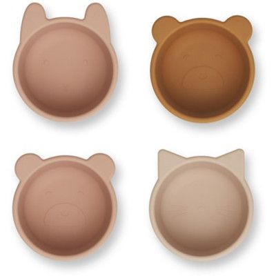 Liewood silikonskål Malene 4-pack, rose multi mix