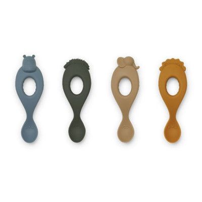 Liewood silikonsked Liva 4-pack, safari/blue mix