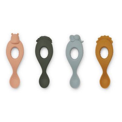Liewood silikonsked Liva 4-pack, safari/rose mix