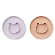 Liewood tallrik Gordon 2-pack, cat lavender/rose