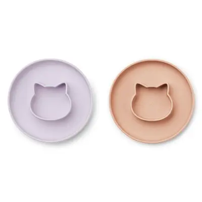 Liewood tallrik Gordon 2-pack, cat lavender/rose