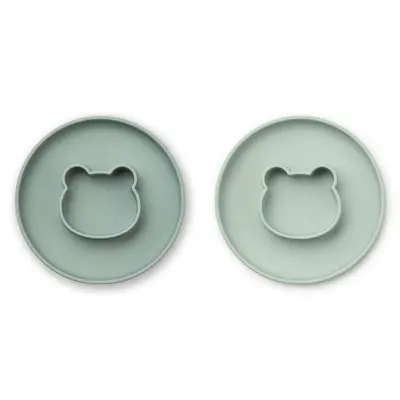 Liewood tallrik Gordon 2-pack, Mr Bear mint mix