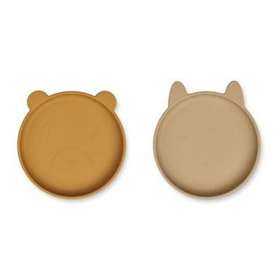 Liewood silikontallrik Olivia 2-pack, golden caramel oat mix
