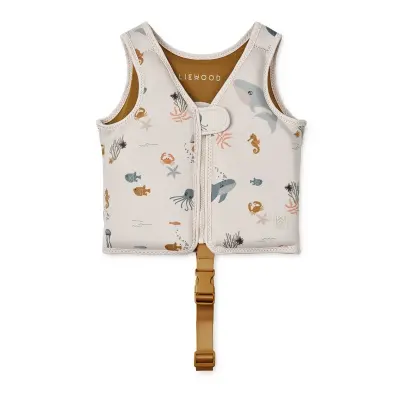 Liewood simväst Dove 11-15 kg, sea creature/sandy