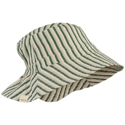 Liewood solhatt Sander stl 1-2 år, stripe green/sandy/dove, 1-2 år