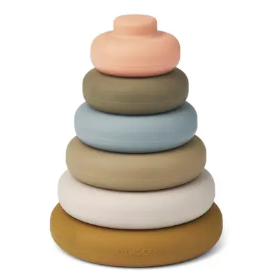 Liewood stapelleksak Dag silikon, khaki multi mix