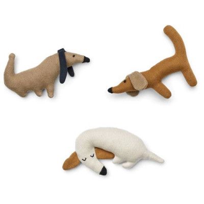 Liewood stickade djur Carson 3-pack, dog multi mix