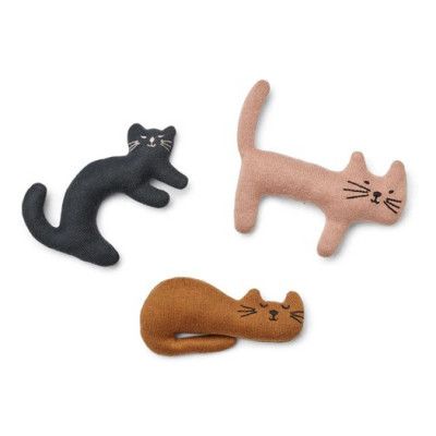 Liewood stickade djur Carson 3-pack, miauw multi mix