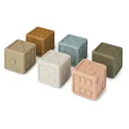 Liewood tärning Gloria naturgummi 6-pack, khaki multi mix