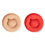 Liewood tallrik Gordon 2-pack, cat apple red/tuscany rose