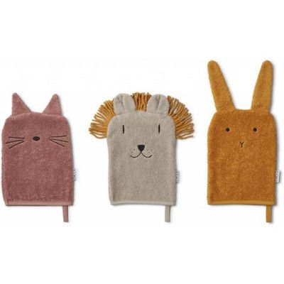 Liewood tvättlappar Sylvester 3-pack, lion mix