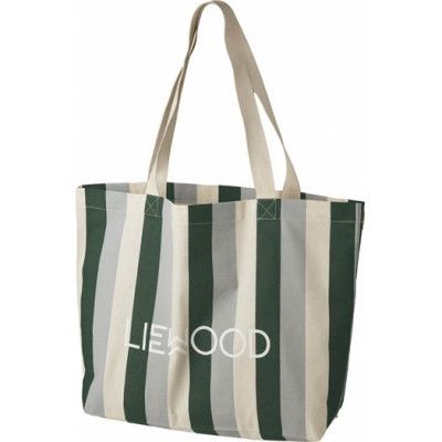 Liewood tygkasse stor, rand garden green/sandy/dove blue