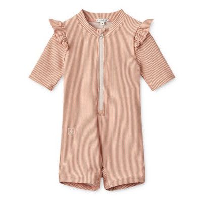 Liewood UV-dräkt Amel stl 68, rand rosa/sand