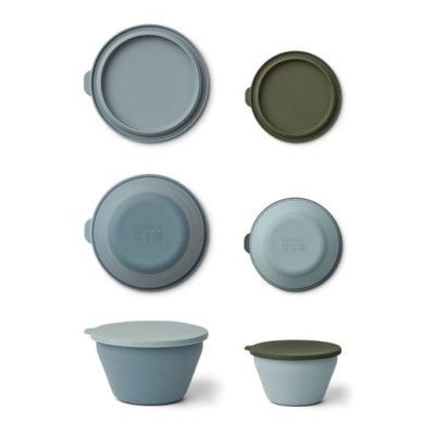 Liewood vikbar skål Dale 2-pack, blue multi mix