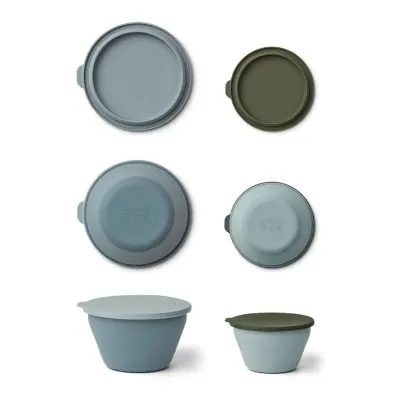 Liewood vikbar skål Dale 2-pack, blue multi mix