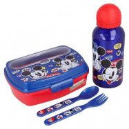 Disney Musse Pigg Lunchset med matlåda, flaska & bestick