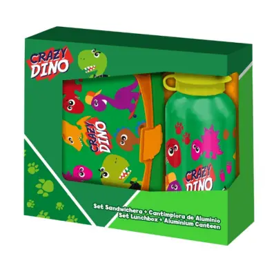 Diverse Dinosaurie Lunchbox Med Vattenflaska