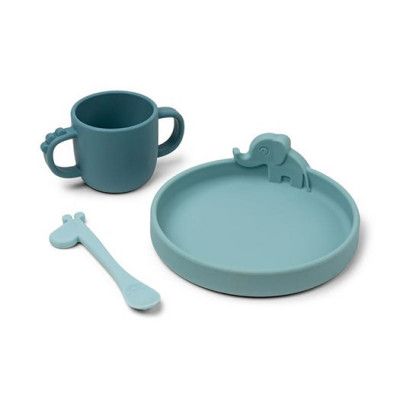 Done by Deer barnservis silikon Peekaboo, blå