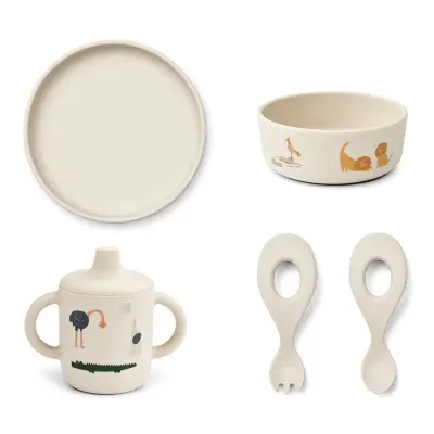 Liewood barnservis Ryle silikon 5 delar, all together/sandy