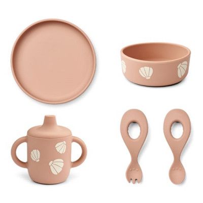 Liewood barnservis Ryle silikon 5 delar, snäcka/pale tuscany