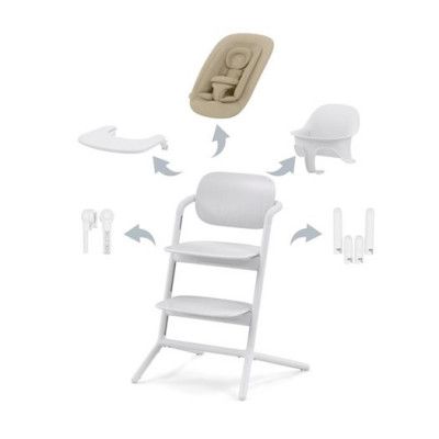 Cybex Lemo 4in1 matstol/sitter/babyset/bricka, all white
