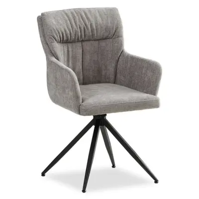 Homestyle4u Matsalsstol - Egg - Linne Med Armstöd - Grå - 1 St