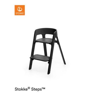 Stokke Steps matstol, svart/bok svart