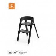 Stokke Steps matstol, svart/ek svart