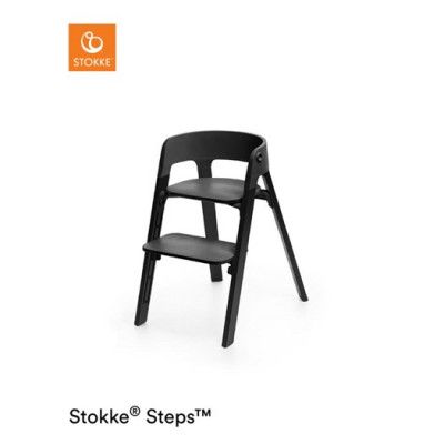 Stokke Steps matstol, svart/ek svart