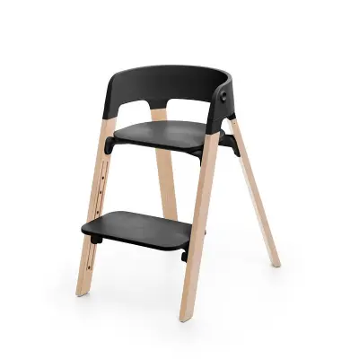 Stokke Steps matstol, svart/natur