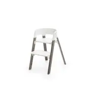 Stokke Steps matstol, vit/bok hazy grey