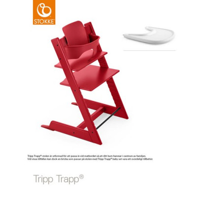 Stokke Tripp Trapp matstol i bok&babyset/bygel + bricka, valfri färg
