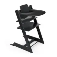 Stokke Tripp Trapp matstolspaket med babyset + bricka, svart
