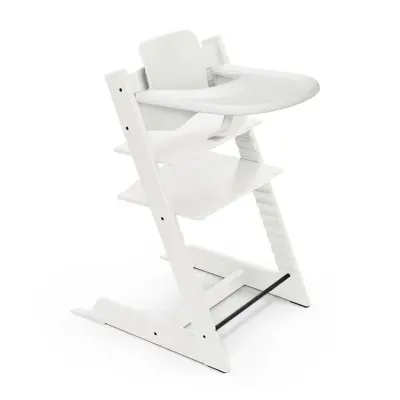 Stokke Tripp Trapp matstolspaket med babyset + bricka, vit